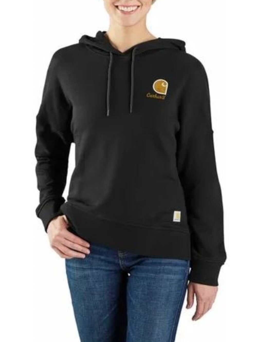 Carhartt Women's French Terry Midweight Hoodie - Black Small